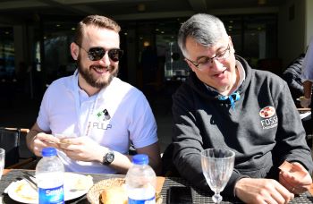 Stefan and Mustak lunching out