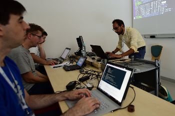 Francesco from GreenWaves Technologies during the GAPUINO hands-on session